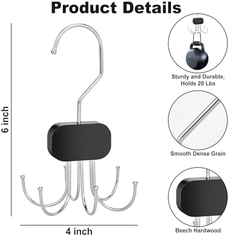 Belt Hanger for Closet Max 24 Belts, 1PCS Belt Organizer for Closet - Image 2