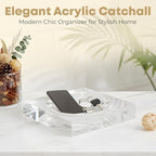 Clear Acrylic Catchall Tray - Decorative Jewelry Dish & Vanity Organizer for Keys, Rings, Earrings | Modern Minimalist Home Decor for Dresser, Nightstand, Entryway - Image 6