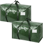 TICONN 2 Pack Extra Large Moving Bags Heavy Duty with Zippers & Carrying Handles, Durable Storage Bags Moving Boxes for Closet Organizers and Storage (2 Pack, Olive) by TICONN