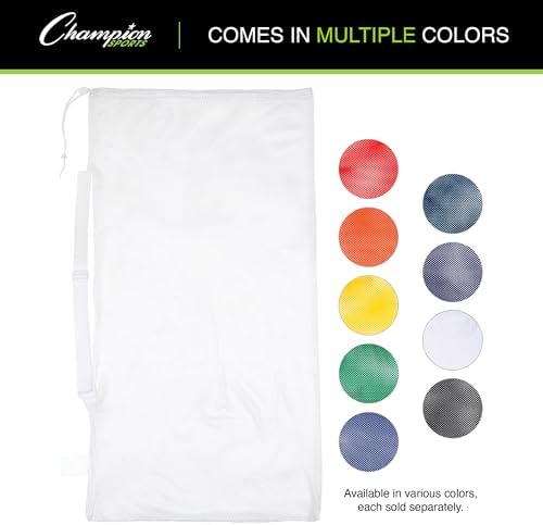 Champion Sports Mesh Equipment Bag – Heavy-Duty Nylon Drawstring Bag with Lock & ID Tag, Breathable Storage Sack for Balls, Swim Gear, Laundry & Toys, Multiple Sizes & Colors - Image 5