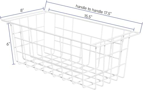 SANNO 17.5in Chest Freezer Basket,Freezer Organizer Bins, Sturdy Metal Wire Freezer Organizer for Home Kitchen - Image 2