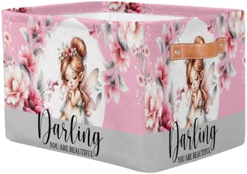 Pink Fairy Storage Basket Toy Storage Bins Collapsible Cube Organizer - Image 2
