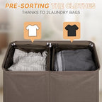 Chrislley Double Laundry Hamper with Lid, 140L Laundry Basket 2 Section - Image 5