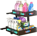 Under Sink Organizer, Extra-Wide Upgrade, 1-Pack of 2-Tier Metal Slide Out Cabinet Organizer, Height Adjustable Organization and Storage Series, Bathroom/Cabinet/Kitchen organization, Black by Beleeb