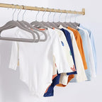 Amazon Basics Kids Space Saving Velvet Non-Slip Clothes Hangers with Shoulder Notches for Infant and Toddler, Sturdy, 11.6", Gray, 50-Pack - Image 5