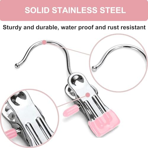 Boot Hangers for Closet, Hanging Clips Laundry Hooks Clothes Pins Closet Hanger Organizer Clamps Socks Towel Clips Heavy Duty Clothespins Bulk Hanger Clips for Closet Travel Pants Socks Handbags - Image 3