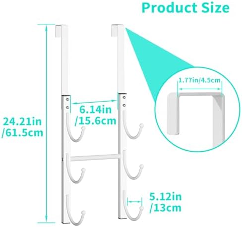 HapiRm Rolled Towel Racks for Bathroom - 3-Tier Over The Door & Wall Mounted Bathroom Towel Storage, Hanging Metal Organizer for Towels & Bath Sheets, Space Saving Rack for Bathroom, Camper, RV, White - Image 2