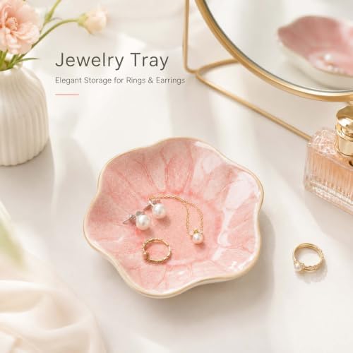 Pink Lotus Leaf Jewelry Dish Tray,Ring Dish Trinket Tray (Pink) - Image 7