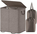 Lifewit Double Laundry Hamper with Lid, Removable Laundry Bags, Brown by Lifewit