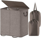 Lifewit Double Laundry Hamper with Lid, Removable Laundry Bags, Brown by Lifewit