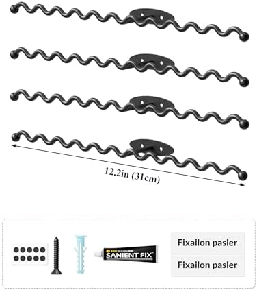 NiHome Wall Mounted Metal Jewelry Organizer Racks for Necklaces, Earrings, Bracelets, Rings, Decorative Display Wave Design Storage Holders for Bedroom, Bathroom, Kitchen, Entryway (4-Pack, Black) - Image 7