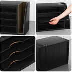Wooden Mail Organizer, Desk Organizer with 3 Adjustable Shelves - Image 4