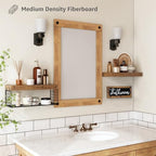 QEEIG ‎Bathroom Shelves Over Toilet - Paper Storage Wall Mounted Farmhouse Decor Decorations Aesthetic Décor Sign Small Floating Shelf 2+1 Set 16 inch, Rustic Brown (020BN) - Image 5
