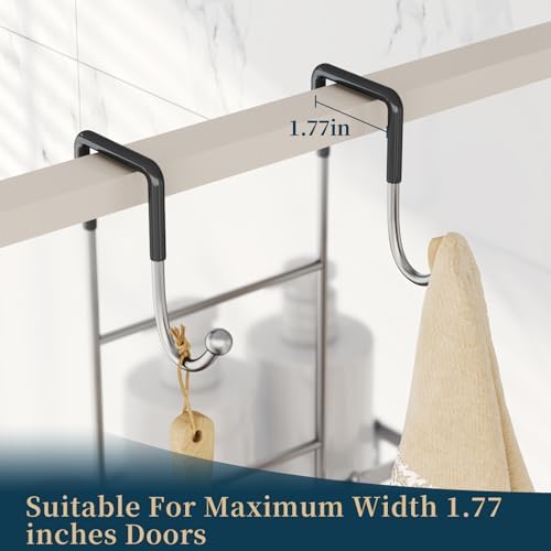 Consumest Over The Door Shower Caddy - 3 Tier Shower Shelves Hanging with Soap Holders, Large Capacity Shower Organizer with 6 Hooks, Bathroom Rack and Storage, Silver - Image 6