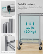 SONGMICS Laundry Basket with Wheels, 2-Section, 37.0 Gallons (140 L) - Image 5