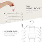 ZEDODIER 6 Pack Tank Top Hanger, Bra Organizer for Closet, Space Saving | 96 Hooks Total, Sturdy Metal, 360° Rotating, Foldable Design, Hanging Closet Organizers and Storage for Apartments and Dorms - Image 7