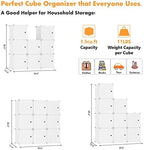 C&AHOME 9-Cube Storage Organizer with Door Cube Shelf Closet Cabinet Milky - Image 3