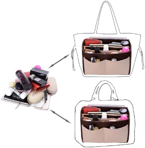 ZTUJO Purse Organizer Insert, Felt Bag Organizer with Metal Zipper, Handbag & Tote Shaper, For Speedy Neverfull Tote, 7 Sizes - Image 5