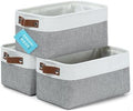 OrganiHaus 12x8in Canvas Storage Baskets, 3 Pack - Fabric Bins for Shelves by OrganiHaus