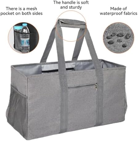 Extra Large Utility Tote Bag - Reusable Grocery Bags Foldable Heavy Duty - Image 3