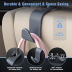 4-Pack Car Headrest Hooks Holds 55lbs Seat Storage Organizer for Bags - Image 3