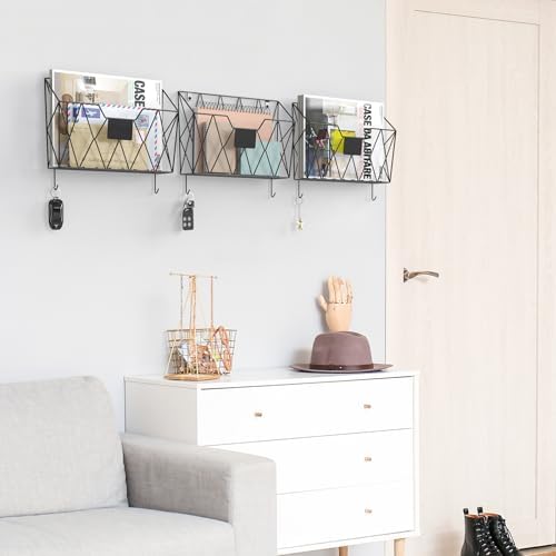 YBING Wall File Organizer Mesh Hanging Wall Files Holder 6 Pack, Black - Image 4