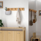 SKOLOO Coat Rack Wall Mount 17 inch, 5 Hooks, Bamboo, Shaker Style, Natural - Image 3