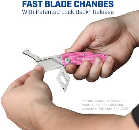 Sheffield Lock Back Utility Knife 3 Pack with 10 Utility Knife Blades - Image 2