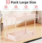 Simple Trending Under Sink Organizer 2 Pack, with Sliding Drawer, Pink - Image 2