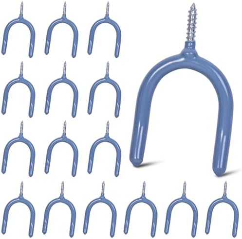 Lian.Ripple.Lian16 Pack Garage Storage System Steel U Hooks with Anti-Slip Coating Home Improvement and Organization Screw in Hooks Easy Wall Mounting Heavy Duty Bike and Ladder (Grey, 16 Pack) by LianRippleLian