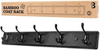 Badiano Heavy Duty Wooden Coat Rack, Wall-Mounted Organizer, 24 Inch, Black by BADIANO