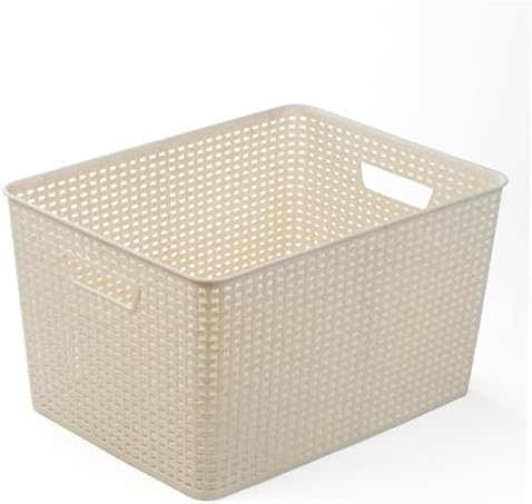 BINO | Plastic Storage Baskets, 33 Liter - 3 Pack, Natural | THE WOVEN COLLECTION | Storage Basket for Shelves | Woven Storage Baskets for Organizing Bins | Pantry Shelf Organizer | Container Bin - Image 6