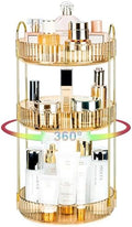 360 Rotating Makeup Organizer - Large Capacity Spinning Perfume & Cosmetic Skincare Holder for Vanity & Countertop (Vibrant Orange, 3 Tier) by Niluks