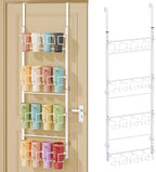 SWTYMIKI 4-Tier Water Bottle Organizer – Over the Door Stanley Cup Holder, Cup Organizer for Door or Wall Mount Option, Stanley Accessories for Pantry, Dorm, Office, RV Use, White by SwtyMiki-TidyHomeSweetLife