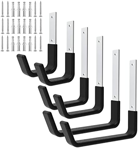 Heavy Duty Utility Hooks for Garage Storage Utility Hooks Wall Mount,Garage Hooks Heavy Duty,Garage Wall Hooks,Hose Holder,Bike Hooks,Ladder Hooks,Leaf Blower Hanger (2S & 2M & 2L) by Juformin