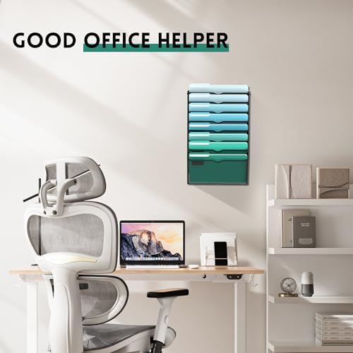 8-Tier Wall File Organizer, Hanging File Holder, Wall Mounted Mail Sorter - Image 5