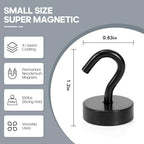 Neosmuk Magnetic Hooks Steel Tube Design for Cruise,40lb+ Black,10 Pack - Image 4