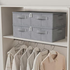 Underbed Fabric Storage Box with Lids,23.6x11.8x5.9in,Grey,3 Pack - Image 4
