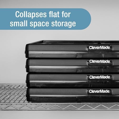 CleverMade Collapsible Utility Crates, 60L Storage Crate, 3 Pack, Obsidian - Image 4