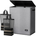 SOLEDI Double Laundry Basket with Lid and Removable bag, Large Laundry Hamper 2 Section with handles, Collapsible Dirty Clothes Hampers for Laundry, Bedroom, Dorm, College by SOLEDI