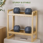 AmazerBath Bamboo Over The Toilet Storage Shelf - 2-Tier Bathroom Organizers and Storage Shelves, 2 in 1 Dual Stable Above Over Toilet Bamboo Shelf Home Storages Rack for Small Bathroom, Space Saver - Image 4