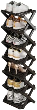 YYW Bamboo Shoe Rack, Foldable Vertical Free Standing Shoe Storage Shelf by YYW