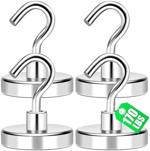 MIKEDE Magnetic Hooks, Cruise Essentials 170Lbs Strong Magnet Hook, Silver by MIKEDE