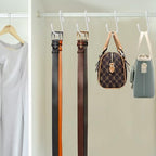HiGift Purse Hanger for Closet, 8 Pack Unique Twist Design White Vinyl Coated Bag Hooks Organizer Hanging, Large Closet Hooks Purse Organizer Holder for Hanging Purse,Handbag,Belt,Hat,Backpack,Jeans - Image 6