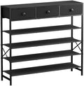 5 Tier Shoe Rack with 3 Drawers Black by UNITSTAGE