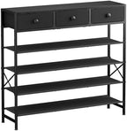 5 Tier Shoe Rack with 3 Drawers Black by UNITSTAGE