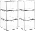 caktraie 6-Pack Stackable Acrylic Storage Drawers, Small by shoeboxesanddeskorganizers