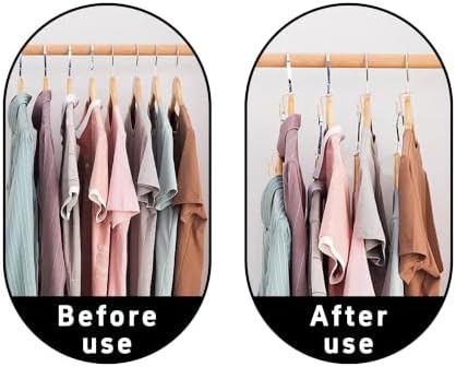 pson 20Pcs Stainless Steel Hanger Connector Hooks, Clothes Hanger Extender Cascading Hooks for Space Saving Wardrobe Storage(Rose Gold) - Image 4