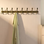 Dseap Coat Rack Wall Mount - 29.5” Long 8-Tri-Hooks Heavy Duty Coat Hanger Rail Wall Hooks for Hanging Coats Hats Clothing Clothes Purse Mudroom Entryway, Bronze - Image 2