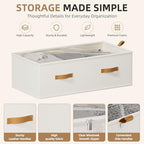 FHSQX 4 Pack Under Bed Storage Bins,10 Inch Tall,White, 31.5x15.8x10 inch - Image 3